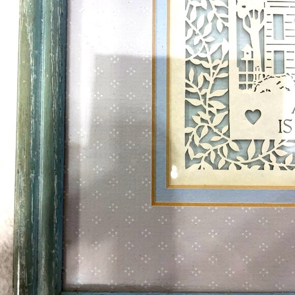 Scherenschnitte A Good Neighbor is a Found Treasure Handmade Gift Framed Art - Picture 5 of 6